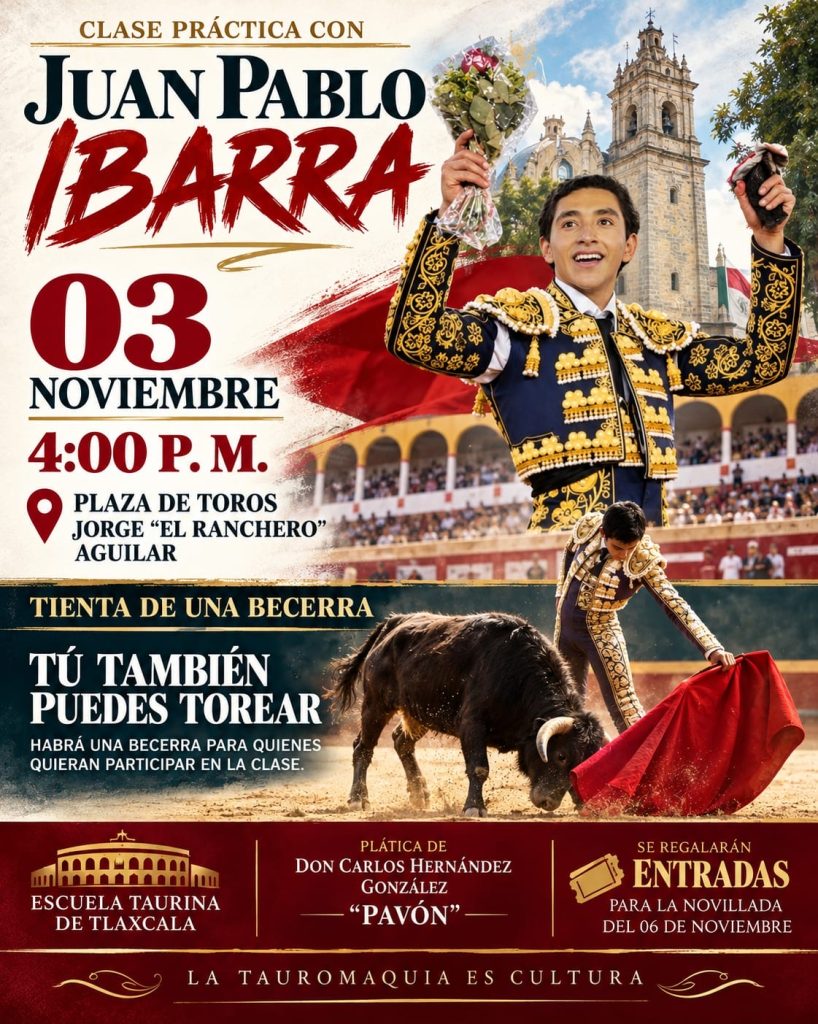 Juan Pablo Ibarra alista su debut con caballos en Tlaxcala; invita a clase práctica de toreo